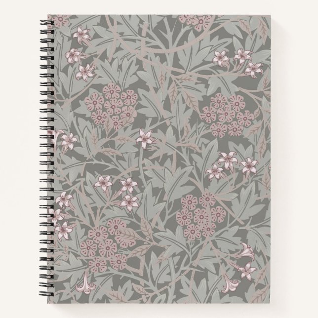 William Morris Jasmine Blume Pattern Notizbuch (Vorderseite)