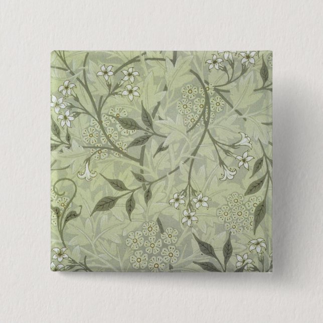 William Morris Jasmine Blume Wallpaper Art Button (Vorderseite)