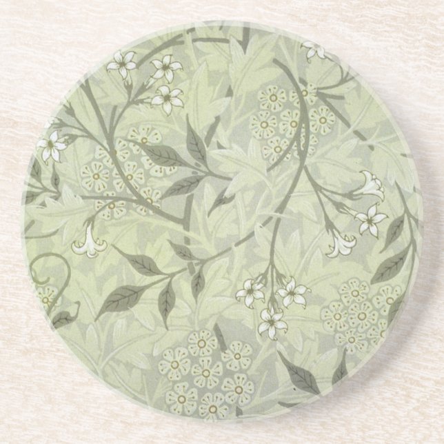 William Morris Jasmine Blume Wallpaper Art Getränkeuntersetzer (Vorne)