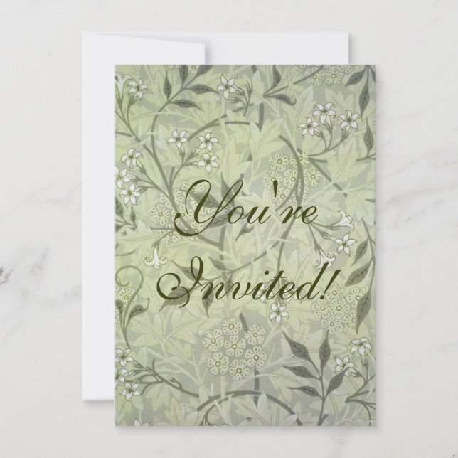 William Morris Jasmine Botanical Einladung (Vorderseite)