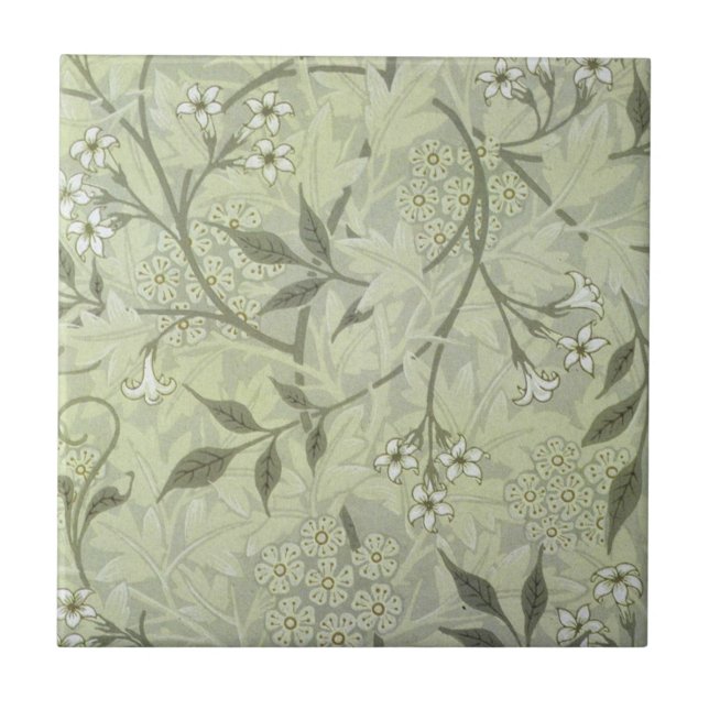 William Morris Jasmine Botanical Fliese (Vorderseite)