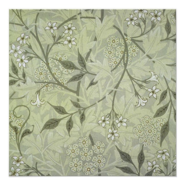 William Morris Jasmine Botanische Vintage Antik Poster (Vorderseite)