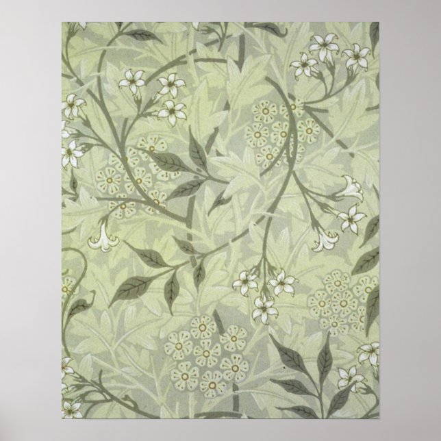 William Morris Jasmine Botanische Vintage Antik Poster (Vorne)