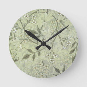 William Morris Jasmine Botanische Vintage Antik Runde Wanduhr