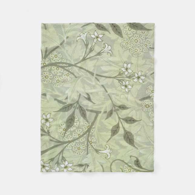 William Morris Jasmine Botanische Vintage Antiquit Fleecedecke (Vorderseite)