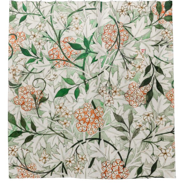 William Morris Jasmine Garden Blume Classic Duschvorhang (Vorderseite)