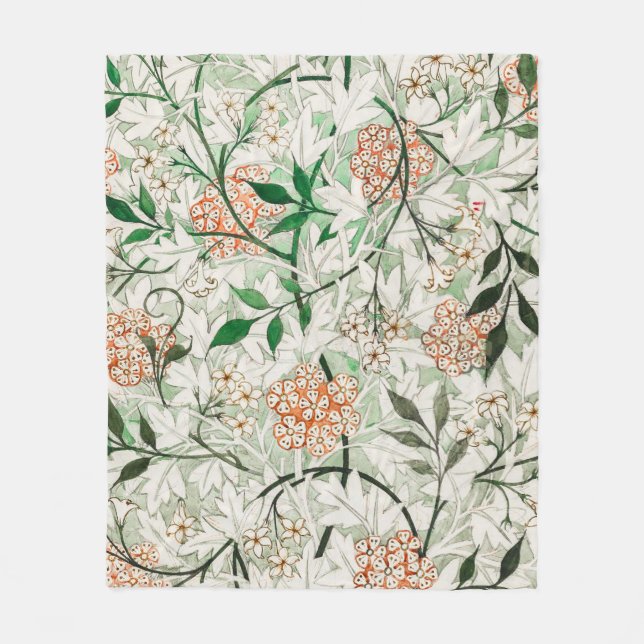William Morris Jasmine Garden Blume Classic Fleecedecke (Vorderseite)