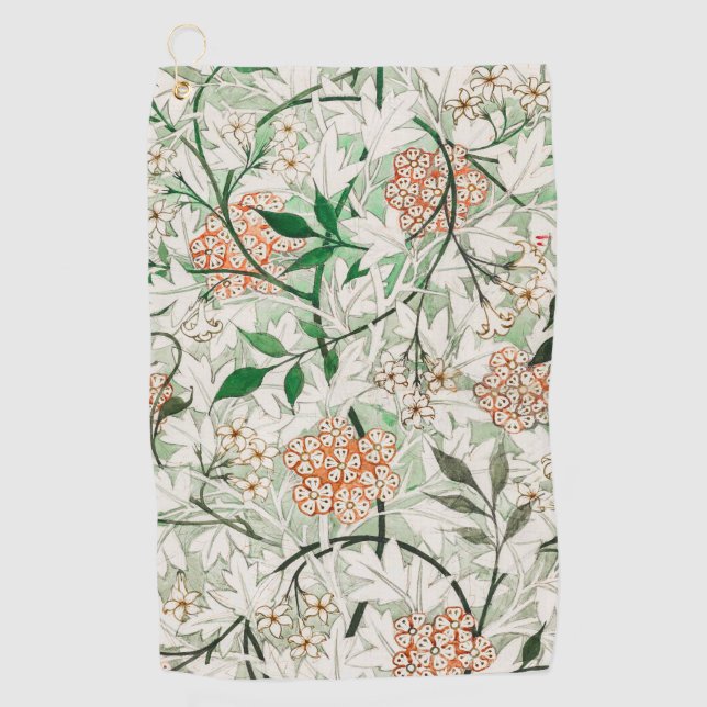 William Morris Jasmine Garden Blume Classic Golfhandtuch (Vorderseite)