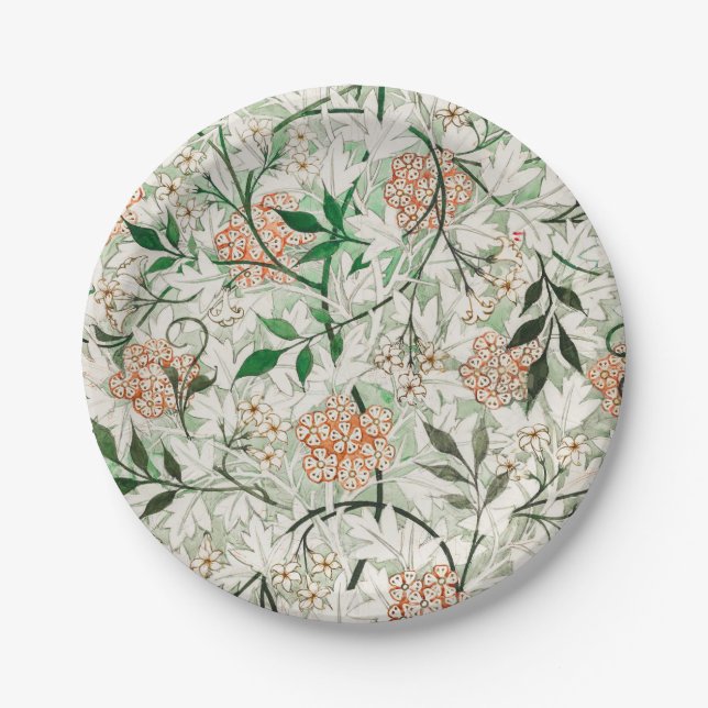 William Morris Jasmine Garden Blume Classic Pappteller (Vorderseite)