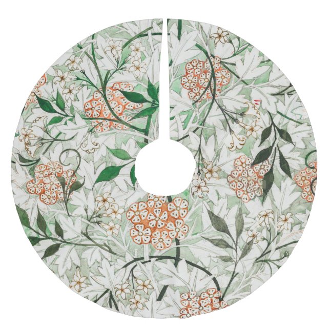 William Morris Jasmine Garden Blume Classic Polyester Weihnachtsbaumdecke (Vorderseite)