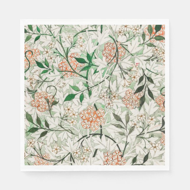 William Morris Jasmine Garden Blume Classic Serviette (Vorderseite)