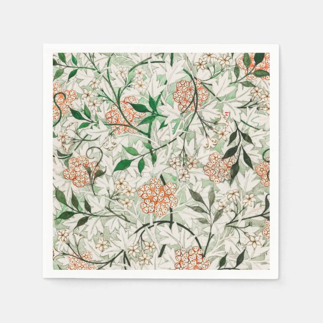William Morris Jasmine Garden Blume Classic Serviette (Vorderseite)