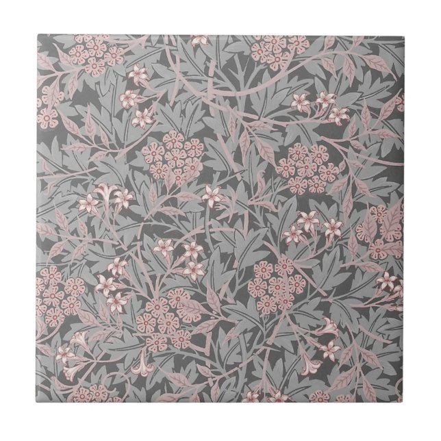 William * Morris Jasmine Pink und Grau Fliese (Vorderseite)