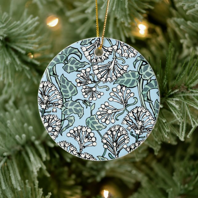 William Morris Jasmine und Blätter Pattern Keramik Ornament (Baum)