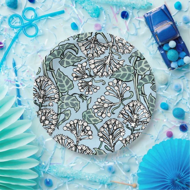 William Morris Jasmine und Blätter Pattern Pappteller (Party)