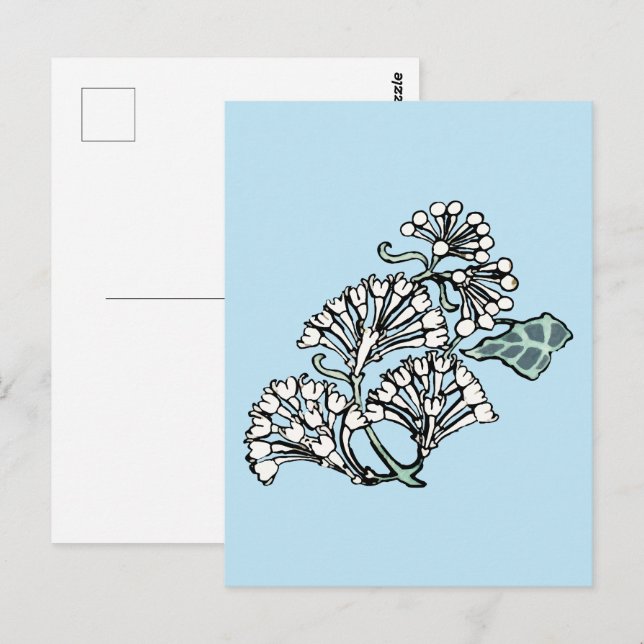 William Morris Jasmine und Blätter Pattern Postkarte (Vorne/Hinten)