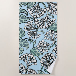 William Morris Jasmine und Blätter Pattern Strandtuch