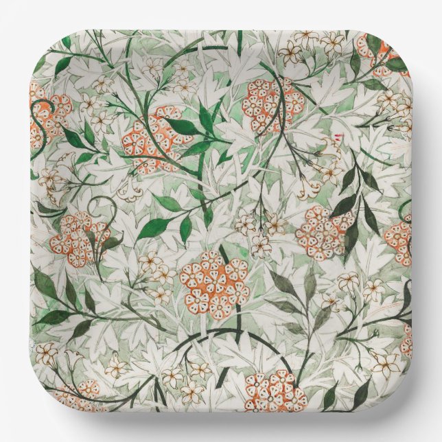 William Morris Jasmingarten-Blumen-Klassiker Pappteller (Vorderseite)