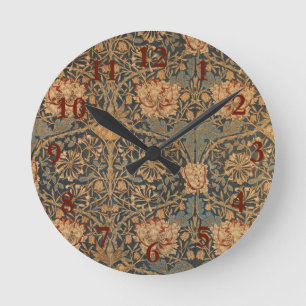William Morris Jelängerjelänger reiches Wallpaper Runde Wanduhr