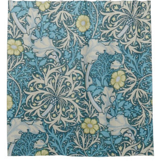 William Morris, Jugendstil-Muster, Algen, Blau,f Duschvorhang