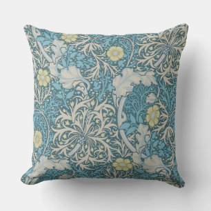 William Morris, Jugendstil-Muster, Algen, Blau,f Kissen