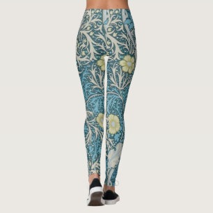 William Morris, Jugendstil-Muster, Algen, Blau, f Leggings