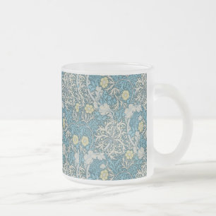 William Morris, Jugendstil-Muster, Algen, Blau,f Mattglastasse
