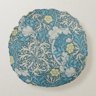 William Morris, Jugendstil-Muster, Algen, Blau,f Rundes Kissen