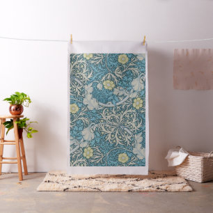 William Morris, Jugendstil-Muster, Algen, Blau,f Stoff