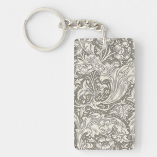 William Morris Junggesellenknopf Antique-Damaskus Schlüsselanhänger