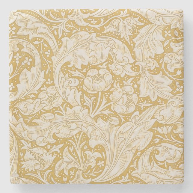 William Morris Junggesellenknopf-Blume Klassisch Steinuntersetzer (Vorderseite)