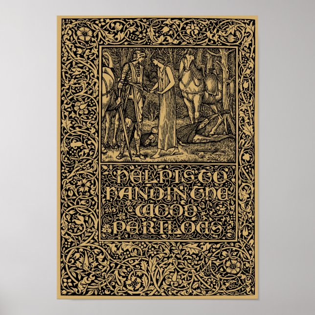 William Morris Kelmscott Press page 1896 Poster (Vorne)