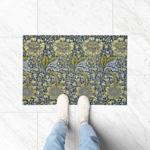 William Morris Kennet Blumentangete Blau Gold Fußmatte