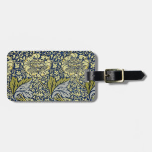 William Morris Kennet Blumentangete Blau Gold Gepäckanhänger