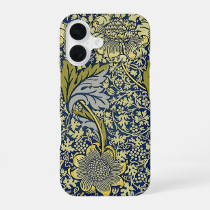 William Morris Kennet Blumentangete Blau Gold iPhone 16 Hülle