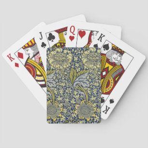 William Morris Kennet Blumentangete Blau Gold Spielkarten
