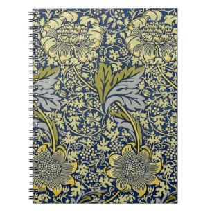 William Morris Kennet Blumentangete Tapete Blau Go Notizblock