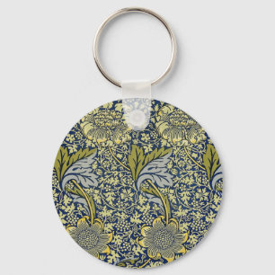 William Morris Kennet Blumentangete Tapete Blau Go Schlüsselanhänger