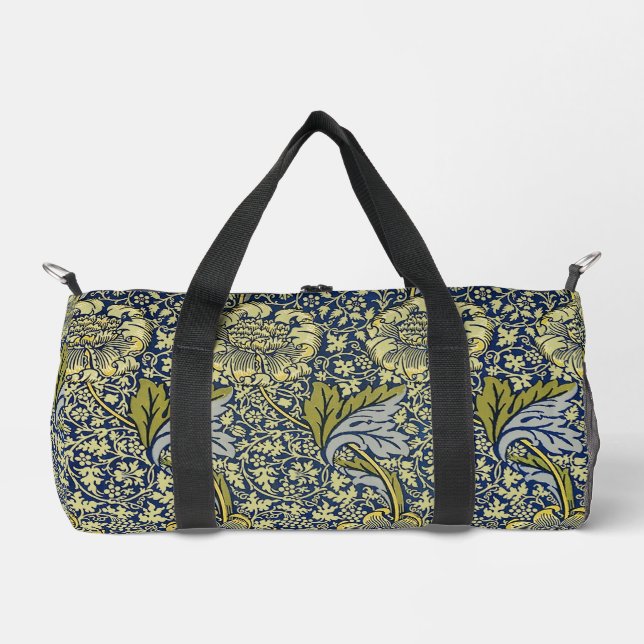 William Morris Kennet Floral Wallpaper Blue Duffle Bag (Vorderseite)
