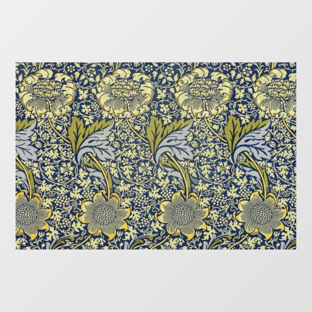 William Morris Kennet Floral Wallpaper Blue Fensteraufkleber (Blatt)