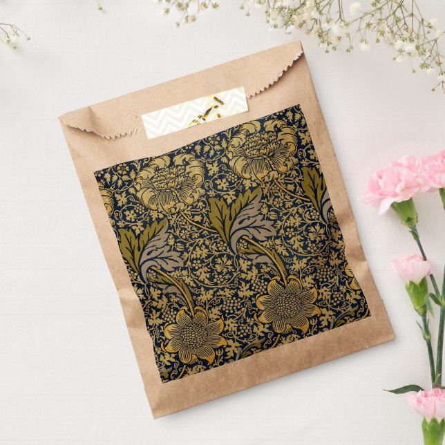 William Morris Kennet Floral Wallpaper Blue Geschenktütchen (Versiegelt)