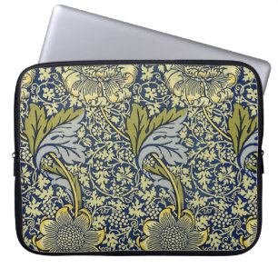William Morris Kennet Floral Wallpaper Blue Laptopschutzhülle