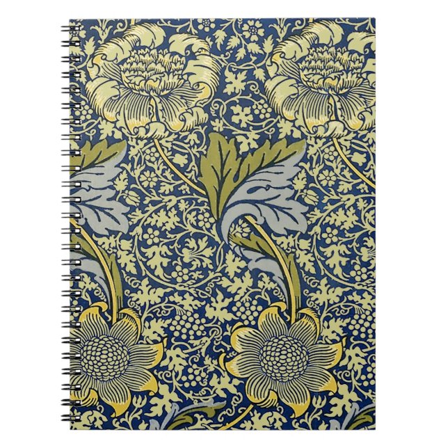 William Morris Kennet Floral Wallpaper Blue Notizblock (Vorderseite)