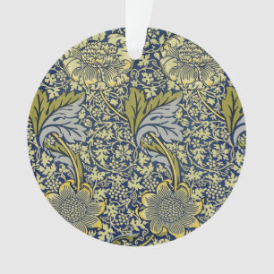 William Morris Kennet Floral Wallpaper Blue Ornament