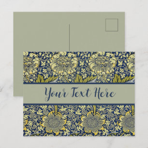 William Morris Kennet Floral Wallpaper Blue Postkarte