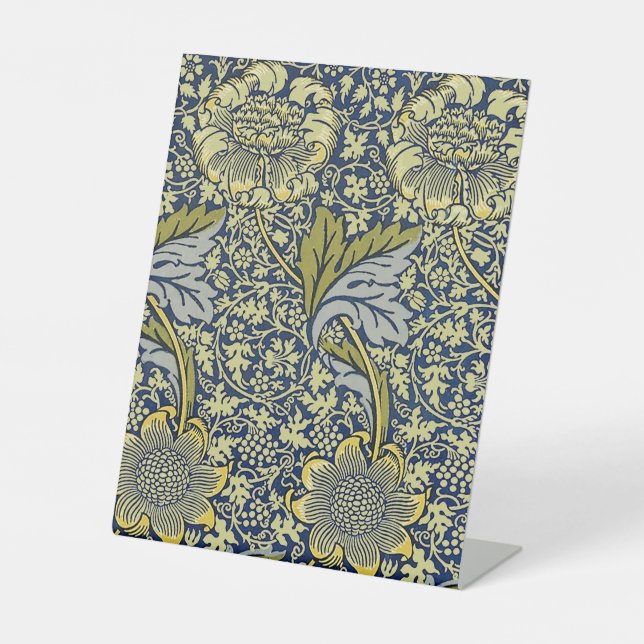 William Morris Kennet Floral Wallpaper Blue Sockelschild (Vorderseite)