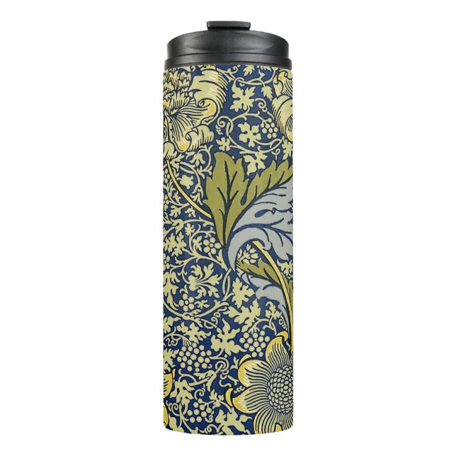 William Morris Kennet Floral Wallpaper Blue Thermosbecher (Vorderseite)