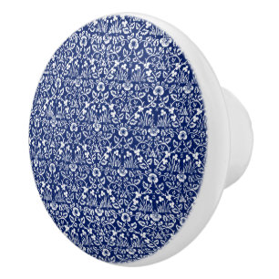 William Morris Keramik knopf Ästhetisch-blaue Deko Keramikknauf