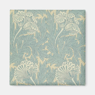William Morris Klassische Tulpe Blaue Blumen Magnet