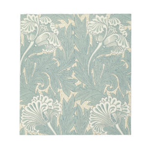 William Morris Klassische Tulpe Blaue Blumen Notizblock